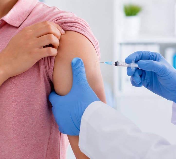 Patient receiving an NHS Meningitis B vaccination